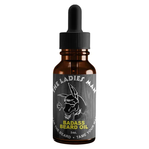 Aceite para barba Badass Beard Care para hombres - El aroma del hombre encantador, 1 oz - Ingredientes totalmente naturales, mantiene la barba y el