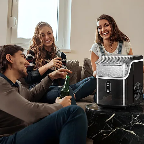 Miniatura 7 de Antarctic Star Máquina de hielo Nugget para encimera, máquina de hielo portátil con cuchara y cesta de hielo, 34 libras/24 horas, autolimpieza
