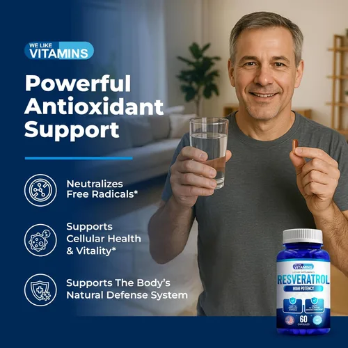 Miniatura 4 de We Like Vitamins Resveratrol 1000 mg por porción - 180 cápsulas vegetales fáciles de tragar - Suplemento de resveratrol natural 1000 mg - Suplemento