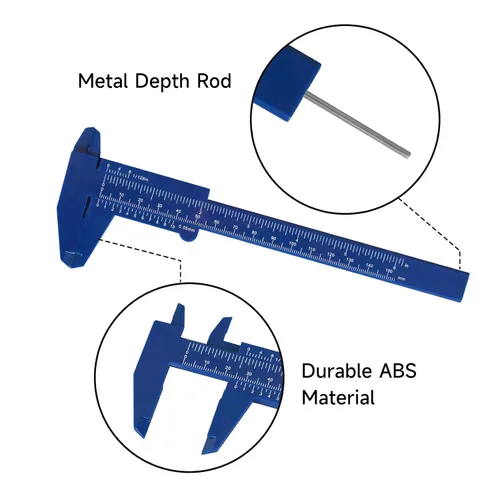 Miniatura 2 de Ultrassist Pinza Vernier de plástico (2 unidades), mini pinza de plástico de 5.906 in para estudiantes de escuela, herramientas de medición