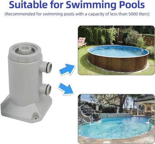 Miniatura 2 de Kavolet Bomba de filtro de piscina, bomba de filtro de cartucho para piscinas sobre el suelo 530 GPH 250L/H Tasa de flujo de bajo ruido mejorada