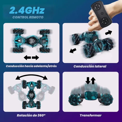 Miniatura 2 de Tecnock Coche de Control Remoto para Niños Niñas, 2.4GHz 4WD RC Coche de Acrobacias con Detección de Gestos - Coches RC con Control de Mano de Doble