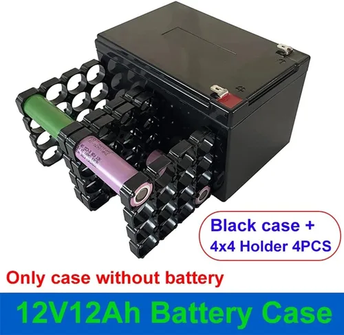Miniatura 2 de Caja de batería de 12 V 12 Ah 18650 con 4 piezas de soporte de batería, piezas de caja de bricolaje para almacenamiento de energía, batería