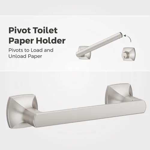 Miniatura 2 de Pfister Vaneri BTBVRI3GS - Juego de accesorios de baño de 3 piezas con toallero, anillo para toalla y soporte para papel higiénico, montaje