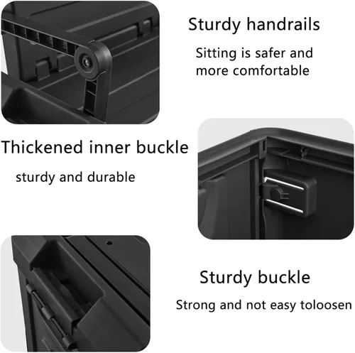 Miniatura 7 de Caja de almacenamiento plegable versátil para camping en coche, organizador de cajuela, contenedores resistentes con tapas, caja de almacenamiento