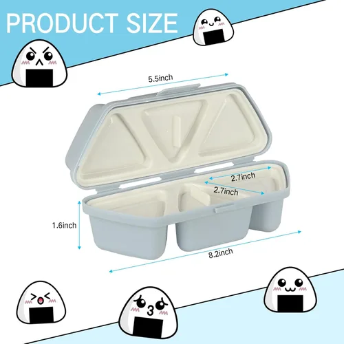 Miniatura 2 de HIBILDER Molde de Onigiri 6 en 1, molde triangular para sushi, una vez que hace rápidamente 6 piezas de sushi, molde multifuncional para hacer