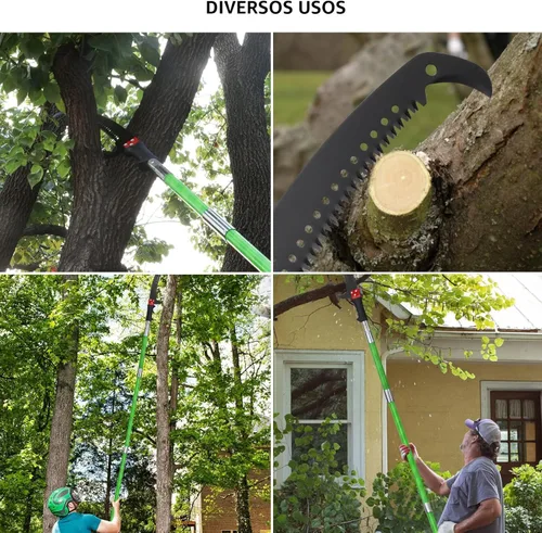 Miniatura 8 de Podadora de poste de árbol de 27 pies, ramas manuales, recortadora, rama de árbol, herramientas de jardín, sierras de poste de mano, altura