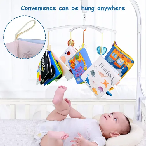 Miniatura 6 de Richgv Libros interactivos para bebés, paquete de 2 libros arrugados para tocar y sentir, juguetes para recién nacidos para niños, de 6 a 12 meses