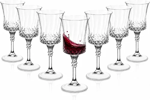 Smarty Had A Party Copas de vino de plástico, paquete de 48 copas de vino desechables grandes de 11 onzas con tallo, vasos transparentes resistentes