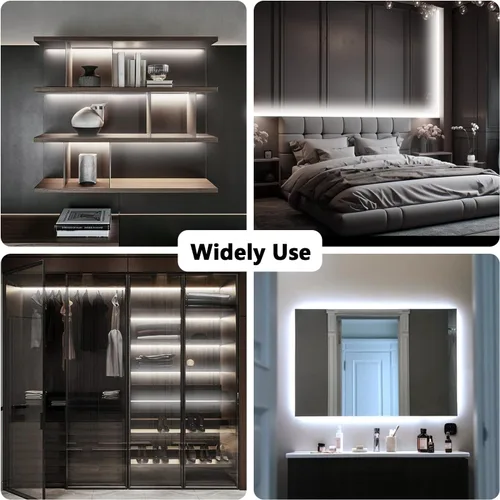 Miniatura 8 de dalattin Tira de luces LED blancas, tira de luz LED regulable de 40 pies, 6500 K, luz blanca brillante de 24 V, 720 LED 2835 cinta de luces