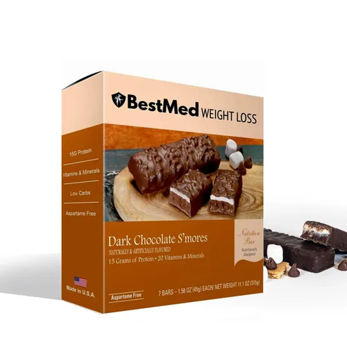 BestMed - Barra de proteínas – 0.55 onzas de proteína, baja en carbohidratos, baja en azúcar, alta fibra, baja en calorías, barra nutricional de