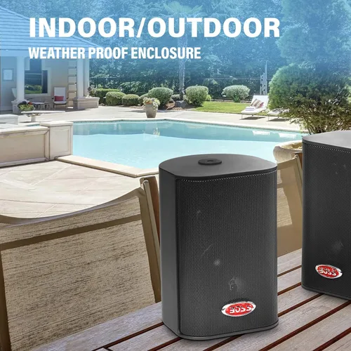 Miniatura 2 de BOSS Audio Systems MR4.3B 200 vatios por par, 4 pulgadas, rango completo, 3 vías resistentes a la intemperie altavoces marinos se venden en pares
