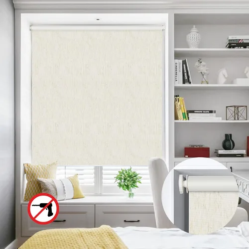 Persianas enrollables opacas de montaje interior sin taladro, persianas de ventana de alta calidad, protección UV, fácil de instalar, para oficina,
