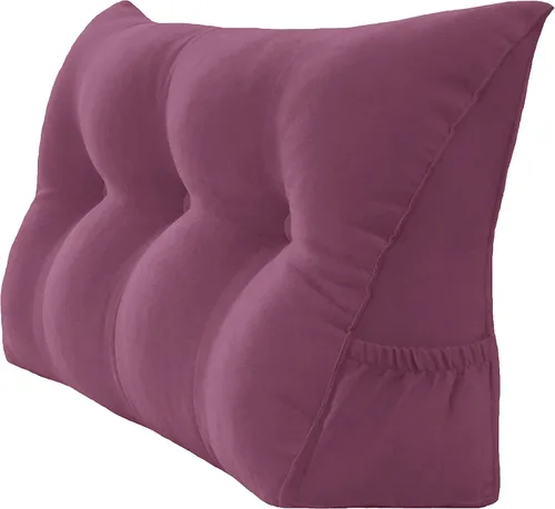 Miniatura 46 de Peachwell Almohada triangular de lectura para reposo en cama, cojín reforzador grande para cabecero, respaldo, almohada de cuña con funda extraíble