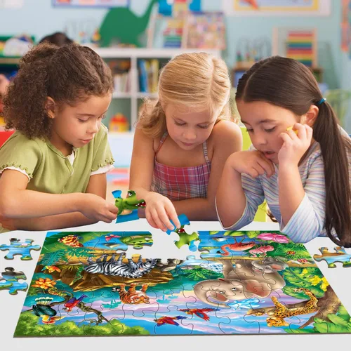 Miniatura 2 de Rompecabezas para niños de 4 a 8 años – 2 x 60 piezas rompecabezas para niños de 3 a 5 6 a 8 años – Juguete para aprender animales del océano