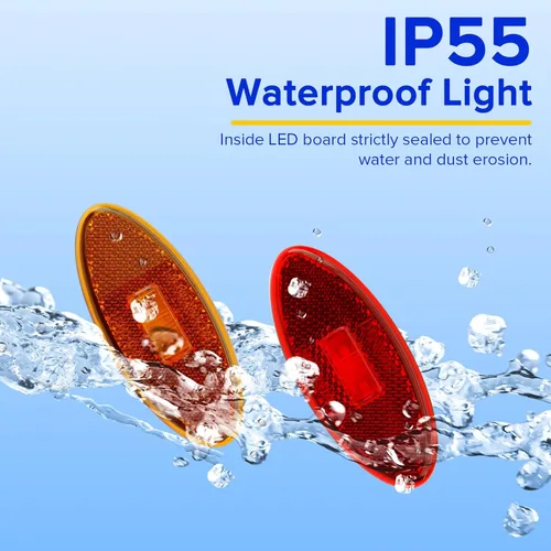 Miniatura 4 de Luces de marcador de remolque RV ámbar/rojo, luz de marcador lateral LED de 12 V, 0.3 W, luces de espacio de 4 pulgadas, compatible con DOT para RV