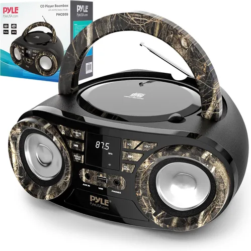 PYLE REPRODUCTOR DE CD PORTÁTIL, REPRODUCTORES DE CD PARA EL HOGAR, REPRODUCTOR DE CD PORTÁTIL, POTENCIA MÁXIMA DE 50W, TRANSMISIÓN BT INALÁMBRICO,
