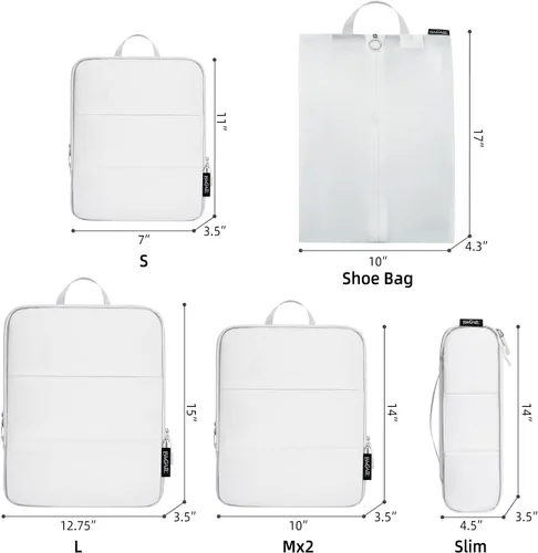Miniatura 124 de BAGAIL 4 Set/6 Set Ultraligero Compresión Embalaje Cubos Organizador de Embalaje para Accesorios de Viaje Equipaje Maleta Mochila