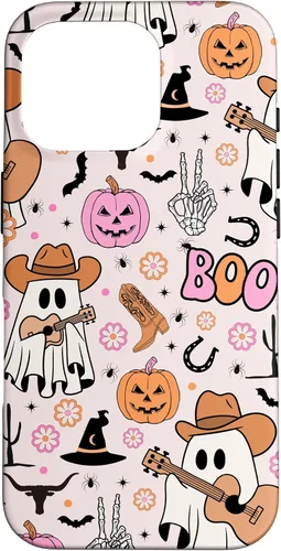 Miniatura 20 de Spooky Ghost Cowboy Cute Halloween Boo Western Retro Pastel Case for iPhone 17