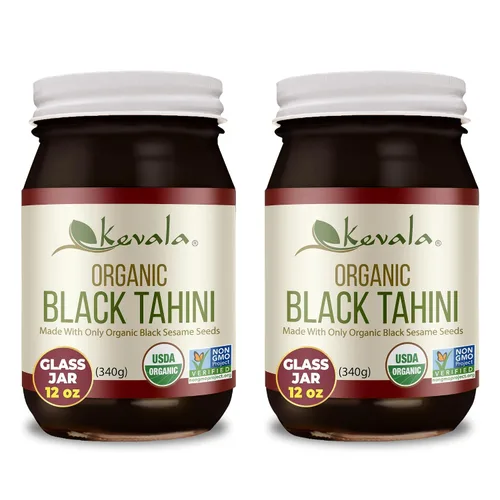 Miniatura 11 de Kevala Tahini negro orgánico – Pasta de sésamo negro sin gluten para alimentos dulces y salados, ideal para mezclar con una pasta de miso, tamaño a