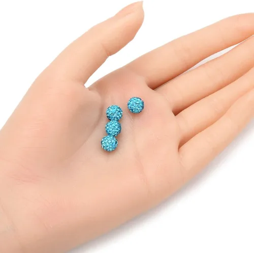 Miniatura 2 de 25 piezas Adabele AA+ Grado Atrapasoles de cristal de diamantes de imitación pavimentan cuentas sueltas de 0.315 in azul aguamarina polímero arcilla