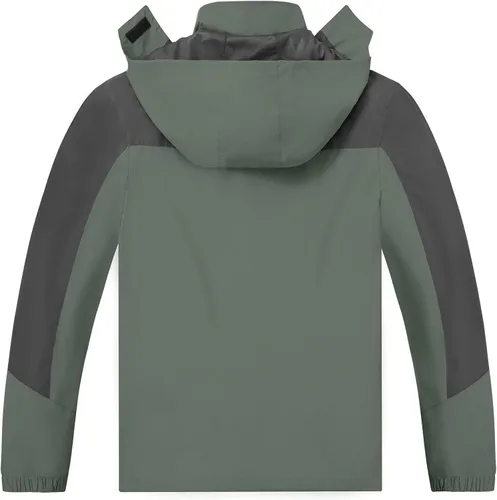 Miniatura 2 de TEZO Chaqueta impermeable para hombre, con capucha, rompevientos ligera