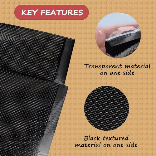 Miniatura 7 de PABCK 50 bolsas selladoras al vacío negras para almacenamiento de alimentos, 5.91 x 8.66 pulgadas, plástico transparente texturizado para envases
