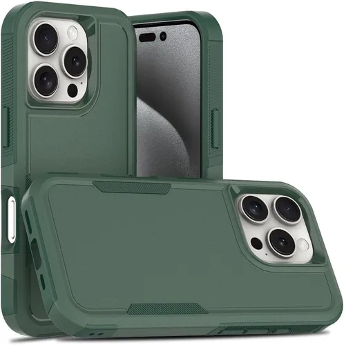 Miniatura 25 de Funda WOGROO para iPhone 8 Plus, iPhone 7 Plus de 5.5 pulgadas, funda protectora para teléfono a prueba de golpes, fuerte y duradera, color negro