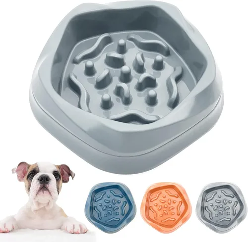Miniatura 10 de VANNON Paquete de 2 cuencos de alimentación lenta para perros, cuencos antideslizantes y duraderos para cachorros y perros pequeños, sin BPA, 1 taza