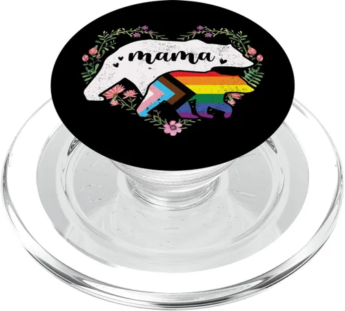 Miniatura 8 de LGBTQ Mama Bear Progress Pride Flag Gay Igualdad Derechos Rainbow PopSockets intercambiables PopGrip