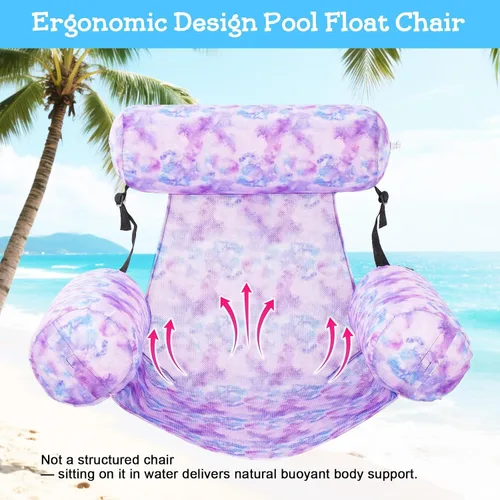 Miniatura 4 de Silla flotante inflable para piscina, paquete de 2 flotadores de piscina para adultos, resistentes, sillas flotantes de agua, flotadores inflables