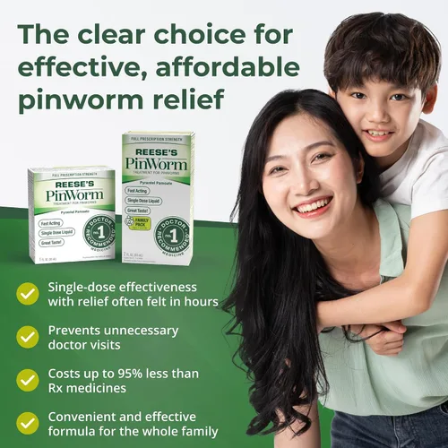 Miniatura 4 de REESE'S PINWORM Líquido medicinal para toda la familia, fuerza de prescripción completa, 2 onzas, # 1 recomendado por el médico, desparasitante