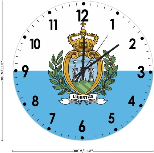 Miniatura 174 de Cheyan Reloj de pared con bandera de Canadá de 12 pulgadas, silencioso, sin tictac, de PVC, funciona con pilas, reloj redondo decorativo, regalo