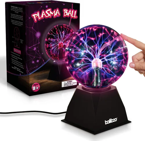 Miniatura 9 de BALIBOO Lámpara de bola de plasma mini de 7,6 cm – Globo de rayos activado por toque – Lámpara de globo de plasma USB y a pilas – Bola