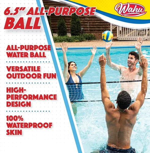 Miniatura 2 de Wahu 100% Waterproof All-Purpose Pool Ball for Beach Volleyball, Soccer, and More, 6.5" Round Water Ball for Beach and Pool Sports Games Naranja