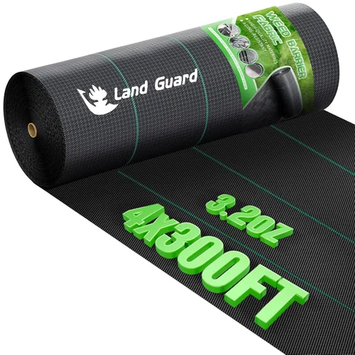 Land Guard Tela Barrera contra Malezas de 4 pies x 300 pies Resistente al Polvo, Cobertura de Suelo, Alfombrilla contra Malezas, Tela Tejida para