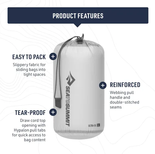 Miniatura 4 de Sea to Summit Ultra-SIL Stuff Sack, Ultralight Outdoor and Travel Storage Gris Highrise