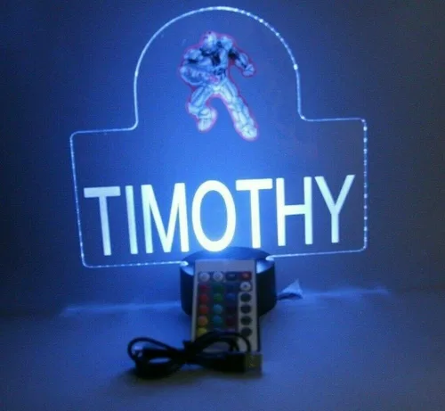 Miniatura 8 de Cyborg Superheroes Figura de acción Diseño de luz nocturna LED Lámpara de mesa de escritorio para niños de eficiencia energética Decoración