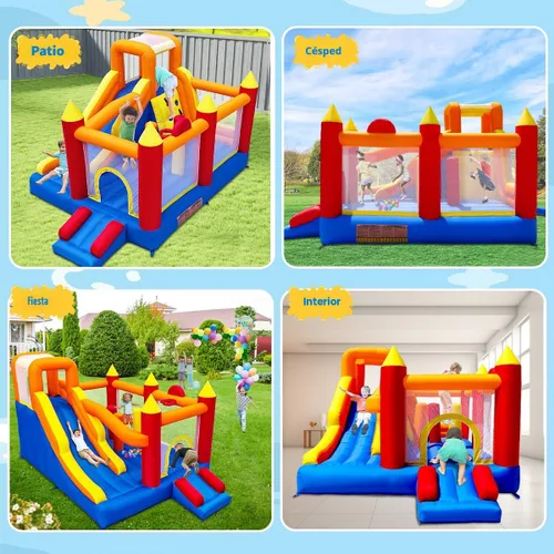 Miniatura 5 de Baralir Casa de Rebote Inflable con Área de Salto Extragrande de 8.98 * 4.82 Pies, Casa de Rebote para Niños con Tobogán Extra Largo de 88 Pulgadas