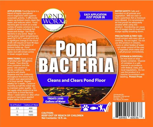 Miniatura 8 de Pondworx Pond Bacteria - Concentrado y formulado para características del agua - Seguro para Koi - 16 onzas y trata hasta 2,500 galones de agua