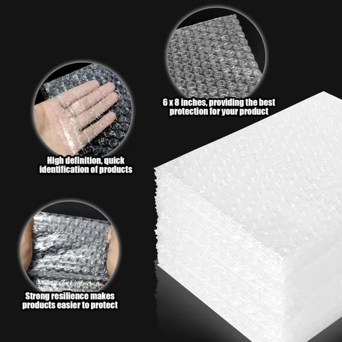 Miniatura 4 de 200 piezas de bolsas de plástico de burbujas, 4 x 6 pulgadas Bolsas de plástico de burbujas transparentes Materiales de embalaje para artículos