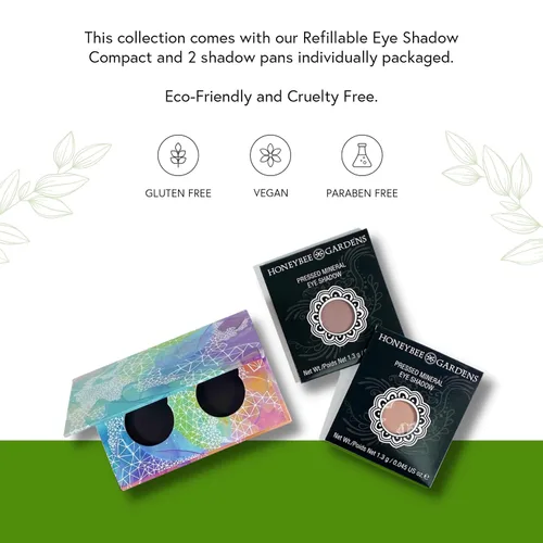 Miniatura 4 de Honeybee Gardens Mini Skinny Duo sombra de ojos compacta en Canterbury y Cameo, duradero, recargable y personalizable, vegano, sartenes de 1.024 in