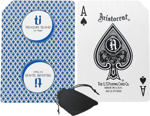 Miniatura 12 de Cyber-Deals Authentic Las Vegas Casino Table-Played Playing Cards – 52 Cards Each, No Jokers – Variety of Casinos & Colors Aliante - White/Blue