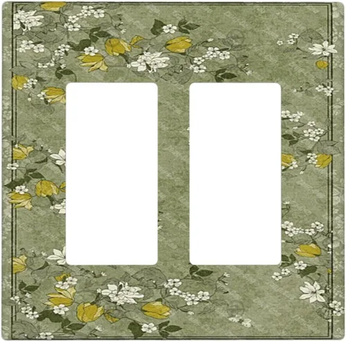 Miniatura 229 de Decorative Outlet Covers Blue Background White Cat Daisy Floral 2-Gang 1-Gang Wall Plate Single Toggle/Rocker Farmhouse Style Light Switch Covers