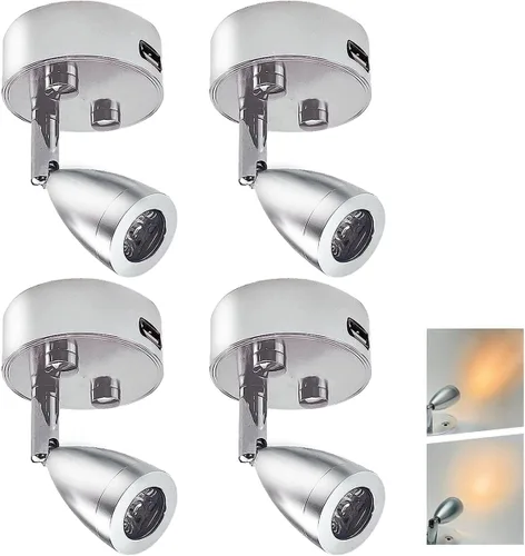 Miniatura 9 de 2PCS Foco LED RV de 12V - 24V Tamaño Pequeño Luz de Lectura Puerto de Carga USB Foco Giratorio 360°, Cualquier Toque Regulable 3500K Luz Cálida