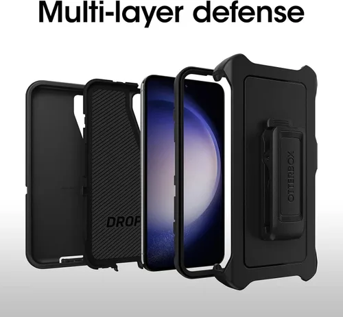 Miniatura 5 de OtterBox Funda para Galaxy S23 (solamente) - Serie Defender - Negro, resistente y duradera - con protección de puerto - Incluye soporte de clip