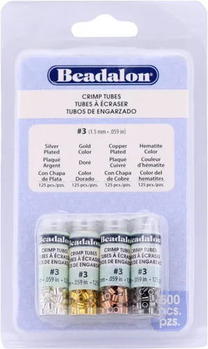 Beadalon Paquete variado de tubos de colores surtidos para fabricación de joyas y cuentas, 3-600 piezas, plata, oro, cobre, hematita Variedad