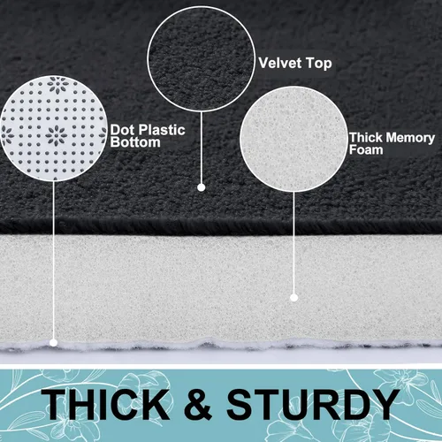 Miniatura 2 de Smiry Tapetes de Baño de Espuma Viscoelástica 36 x 24 pulgadas, Tapetes de Baño Extra Suaves y Absorbentes, Alfombra Antideslizante Lavable