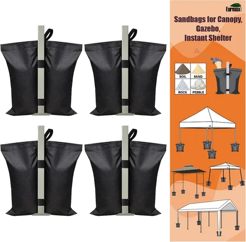 Miniatura 10 de Bolsas de peso Eurmax USA para tienda de campaña con dosel, bolsas de arena para toldo al aire libre instantáneo, patas de toldo, bolsas de arena