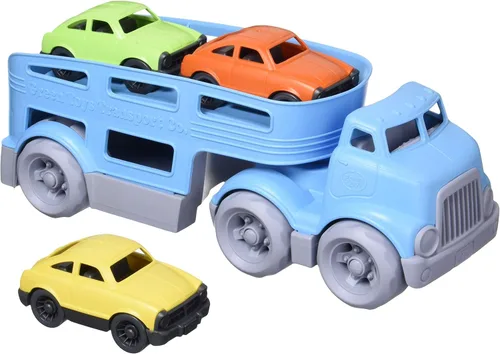 Green Toys Portacoches, Azul CB - Juego de simulación, habilidades motoras, vehículos de juguete para niños. Sin BPA, ftalatos, PVC. Apto para
